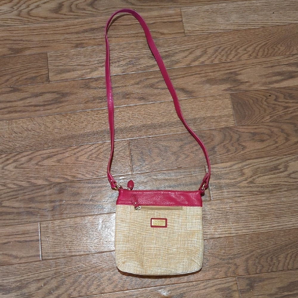 Tommy Hilfiger Pink and Tan Crossbody Bag with Adjustable Strap